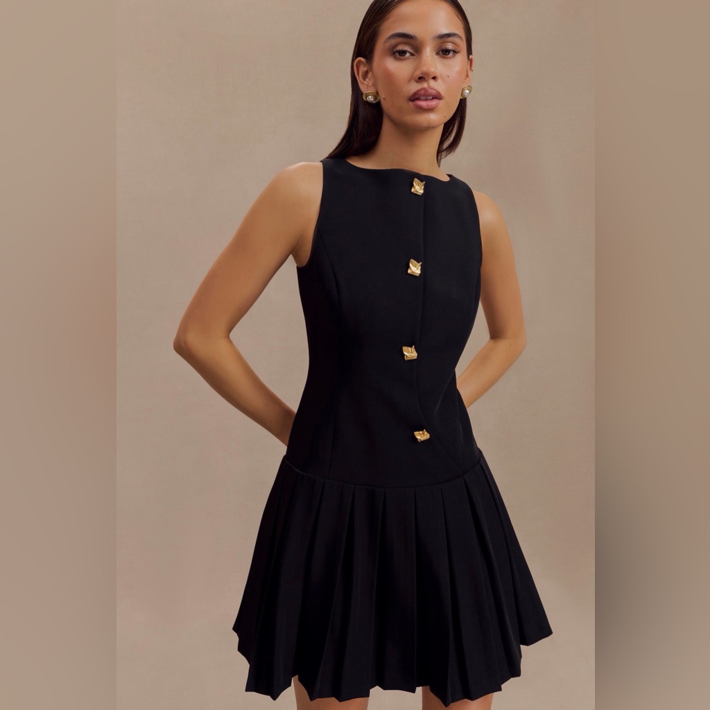 Meshki Mackenzie Sleeveless Pleated Mini Dress